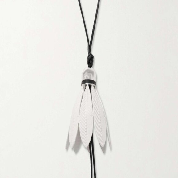 LOEWE Badminton fringed leather and silver-tone keychain/bag accessory - Picture 3 of 4